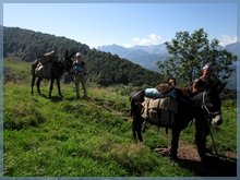trek with donkeys on the crests
